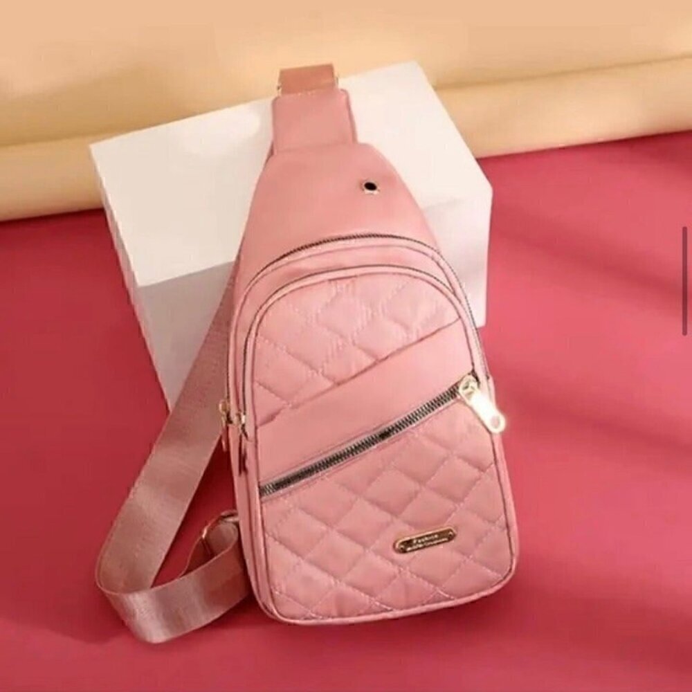 Women's Crossbody Shoulder Bag Sling Bags Chest Fanny Packs Backpack Pink - Picture 3 of 13
